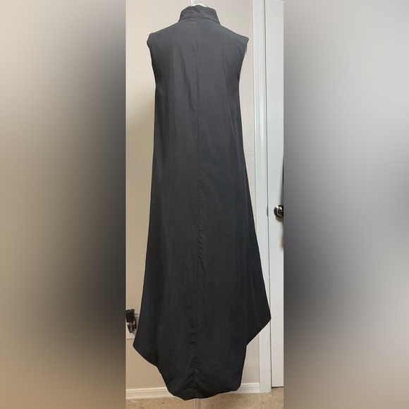 Polo Garage High/Low Maxi/Midi Black Sleeveless Dress with Pockets, V Neck Small - Picture 4 of 16